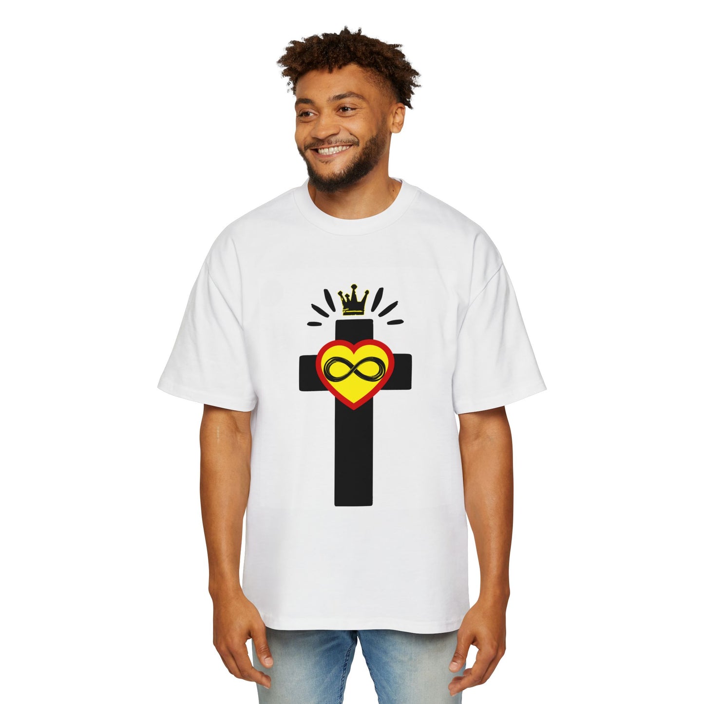 Everlasting Life Oversized Tee - Spiritual Design for Men