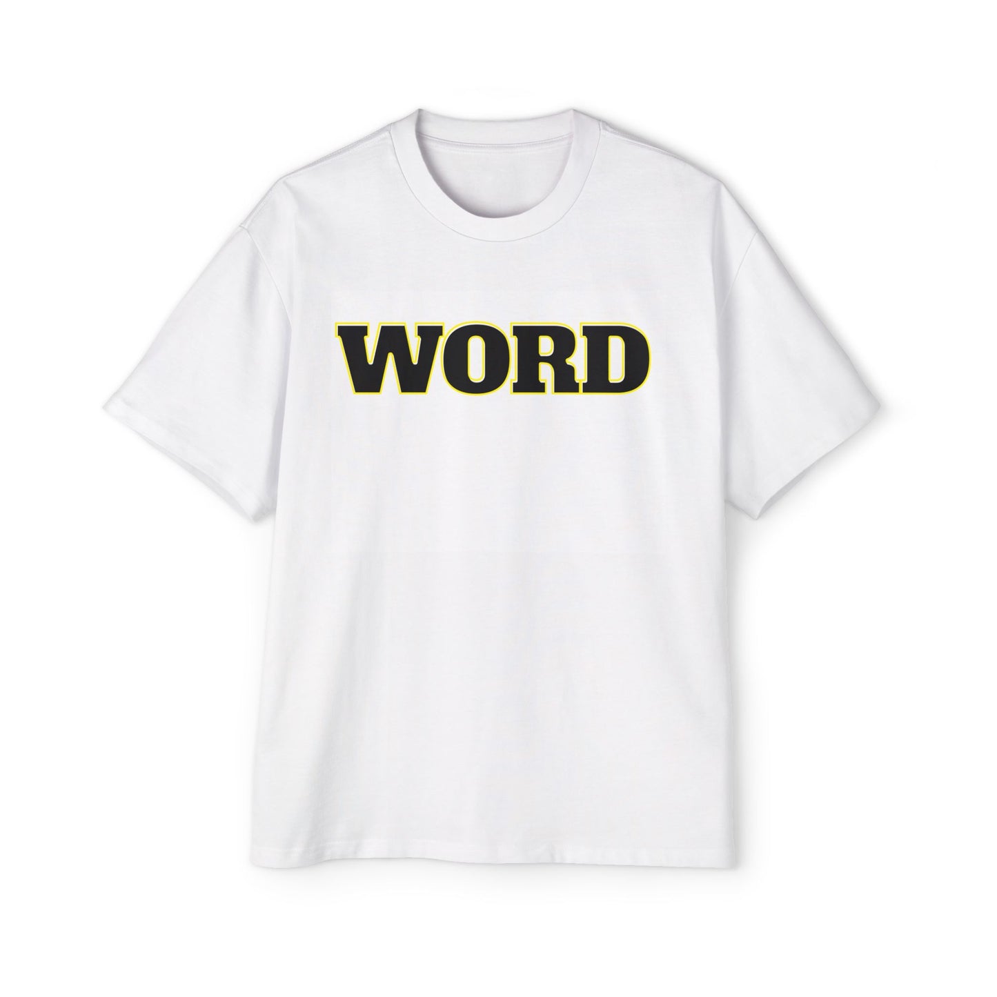 Men's Heavy Oversized Tee - Inspirational Graphic Tee with 'WORD' Print