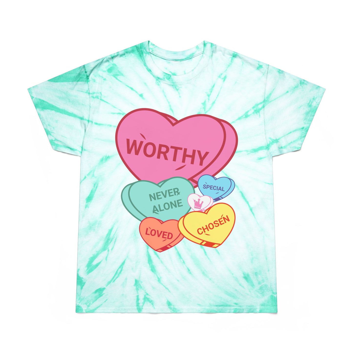 Worthy Tie-Dye Tee | Inspirational Heart Design | Perfect for Gifts & Celebrations
