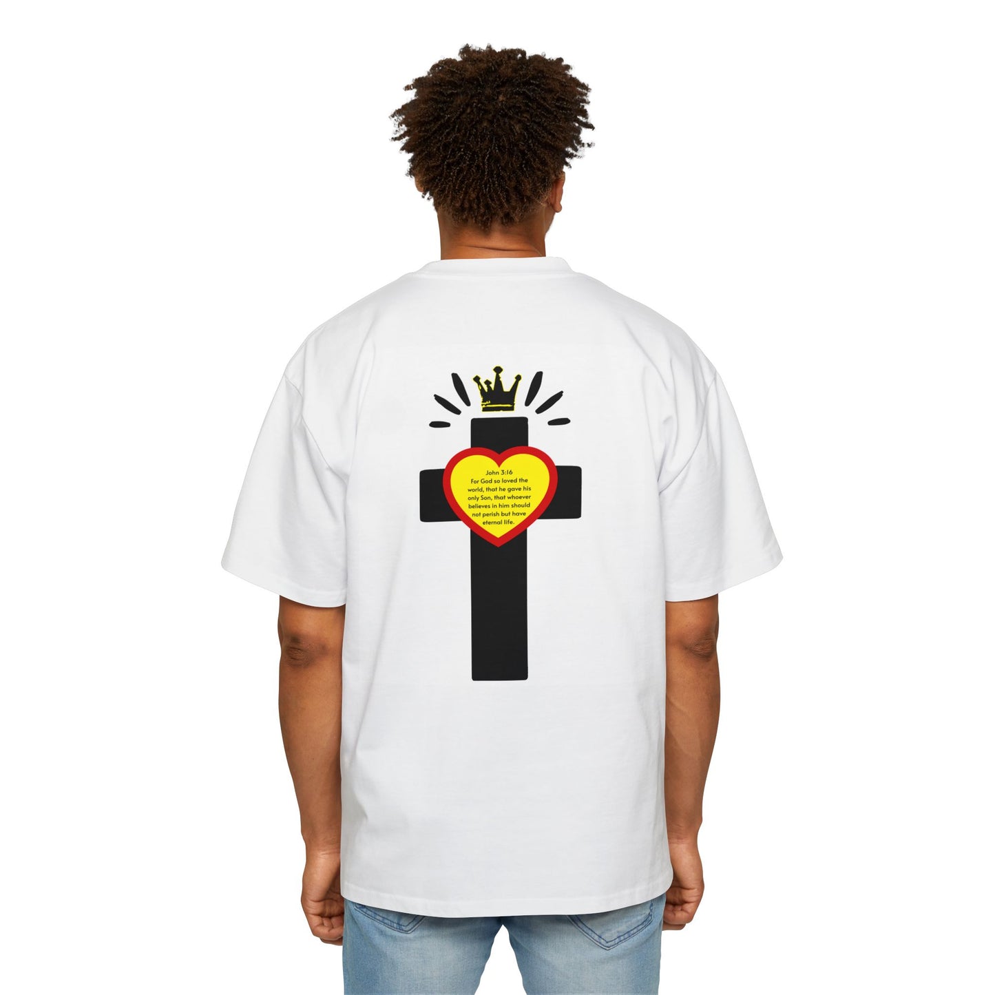 Everlasting Life Oversized Tee - Spiritual Design for Men